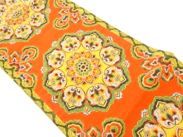 JAPANESE NAGOYA OBI / WOVEN FLOWER CREST